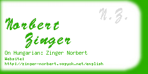norbert zinger business card